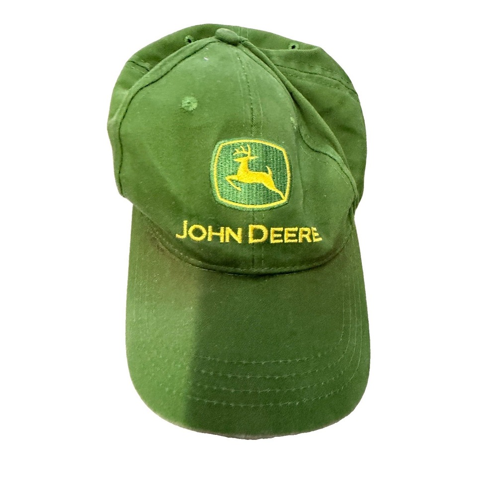 John Deere Green Adjustable Hat Cap Nothing Runs Like A Deere Embroidered Logo